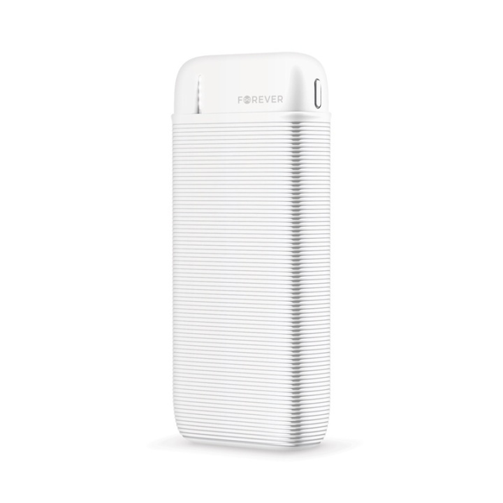 Forever Powerbank 10000 mAh TB-100M, Wit in de groep SMARTPHONE & TABLETS / Opladers & Kabels / Powerbanks bij TP E-commerce Nordic AB (38-99179)