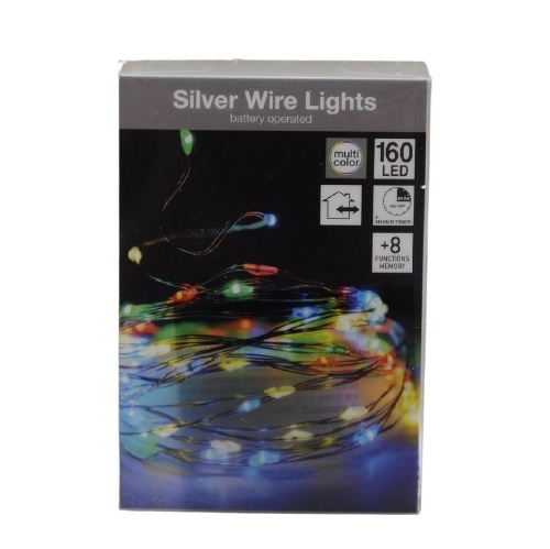 Silver Wire 160 LED string lights, RGB, 8m in de groep HOME ELECTRONICS / Verlichting / LED strips bij TP E-commerce Nordic AB (38-99243)