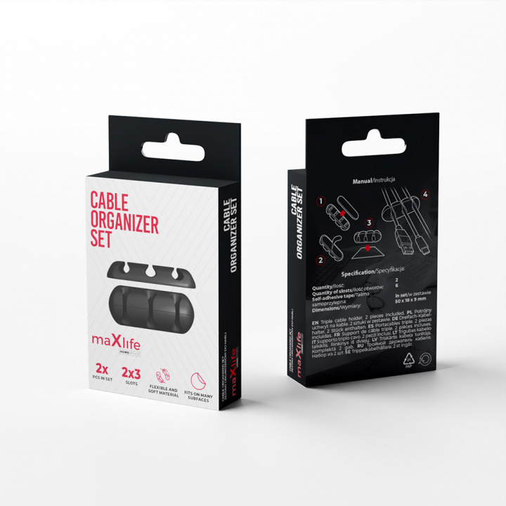 Maxlife Kabelklem, 3 x 2-Pack in de groep SPORT, VRIJE TIJD & HOBBY / Leuke dingen / Handige spullen bij TP E-commerce Nordic AB (38-99425)