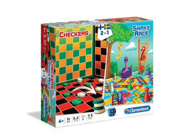 Clementoni 2 in 1 Dame & Slang & Ladders in de groep SPEELGOED, KINDER- & BABYPRODUCTEN / Speelgoed / Bordspellen / Familiespellen bij TP E-commerce Nordic AB (38-99735)