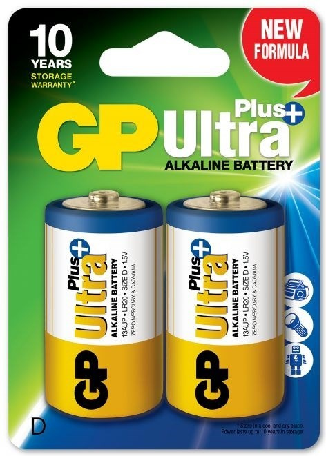 GP Ultra Plus Alkaline D batteri, 13AUP/LR20, 2-pack in de groep HOME ELECTRONICS / Batterijen & Opladers / Batterijen / Overigen bij TP E-commerce Nordic AB (38-99861)