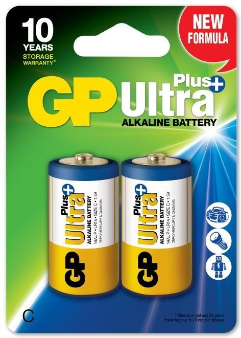 GP Ultra Plus Alkaline C batteri, 14AUP/LR14, 2-pack in de groep HOME ELECTRONICS / Batterijen & Opladers / Batterijen / Overigen bij TP E-commerce Nordic AB (38-99862)