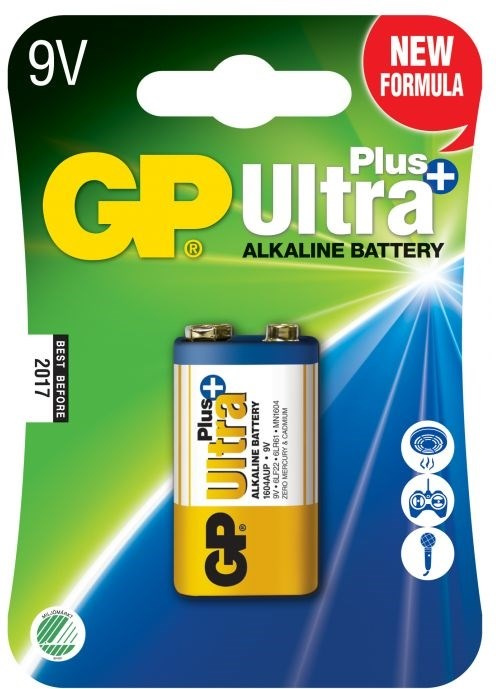 GP Ultra Plus Alkaline 9V-batterij, 1604AUP/6LF22, 1-pak in de groep HOME ELECTRONICS / Batterijen & Opladers / Batterijen / Knoopcel bij TP E-commerce Nordic AB (38-99863)