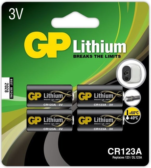 GP Litiumbatteri, CR123A, 4-pack in de groep HOME ELECTRONICS / Batterijen & Opladers / Batterijen / Overigen bij TP E-commerce Nordic AB (38-99866)
