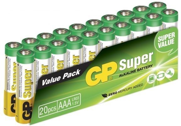 GP Super Alkaline AAA-batterij, 24A/LR03, 20-pack in de groep HOME ELECTRONICS / Batterijen & Opladers / Batterijen / AAA bij TP E-commerce Nordic AB (38-99876)