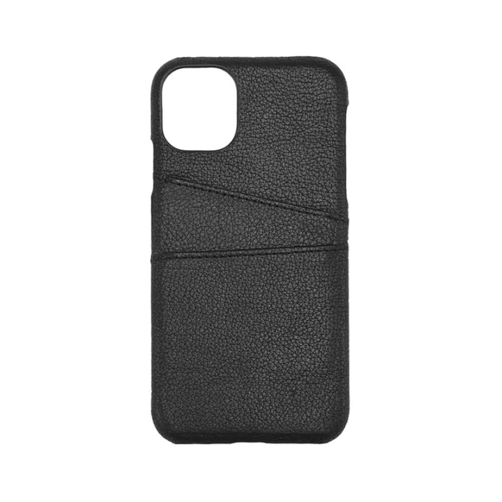 ONSALA COLLECTION Cover Leather Black iPhone 11 med Kortfack in de groep SMARTPHONE & TABLETS / Mobielbescherming / Apple / Lippenstift / Lipgloss bij TP E-commerce Nordic AB (A00286)