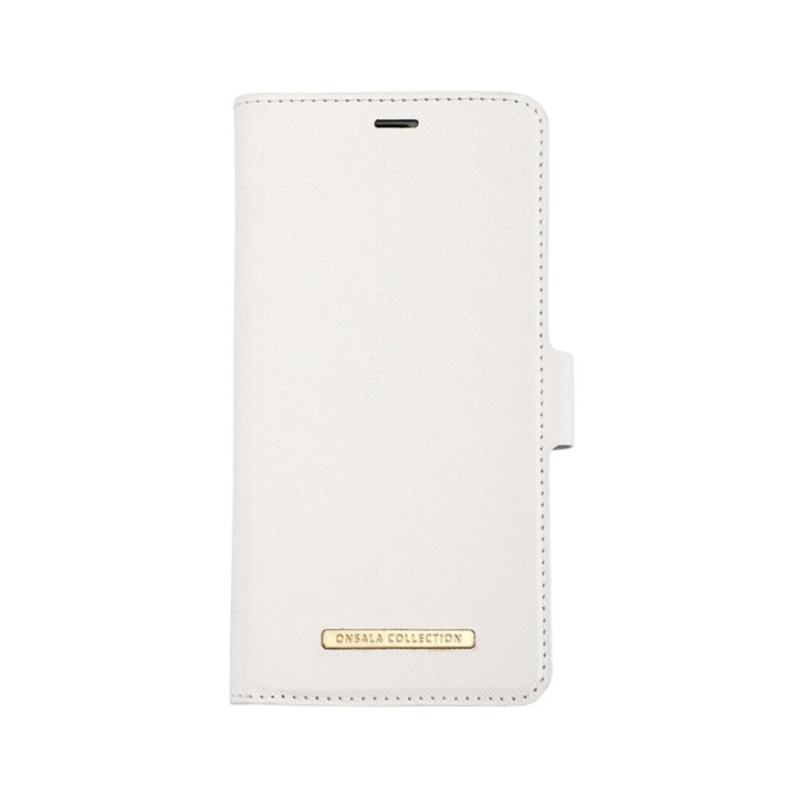 ONSALA COLLECTION Mobile Wallet Saffiano White iPhone 11 PRO MAX in de groep SMARTPHONE & TABLETS / Mobielbescherming / Apple / iPhone 11 Pro Max / Wallet Case bij TP E-commerce Nordic AB (A00303)
