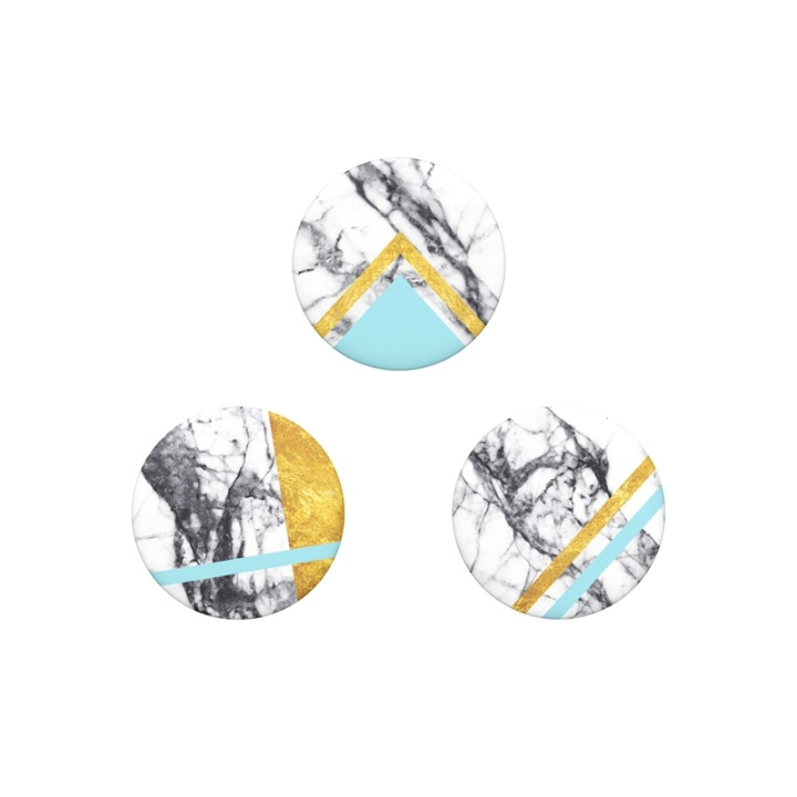 POPSOCKETS White Marble Glam Removable MINI Grip 3pack in de groep SMARTPHONE & TABLETS / Overige accessoires / Popsockets bij TP E-commerce Nordic AB (A00348)