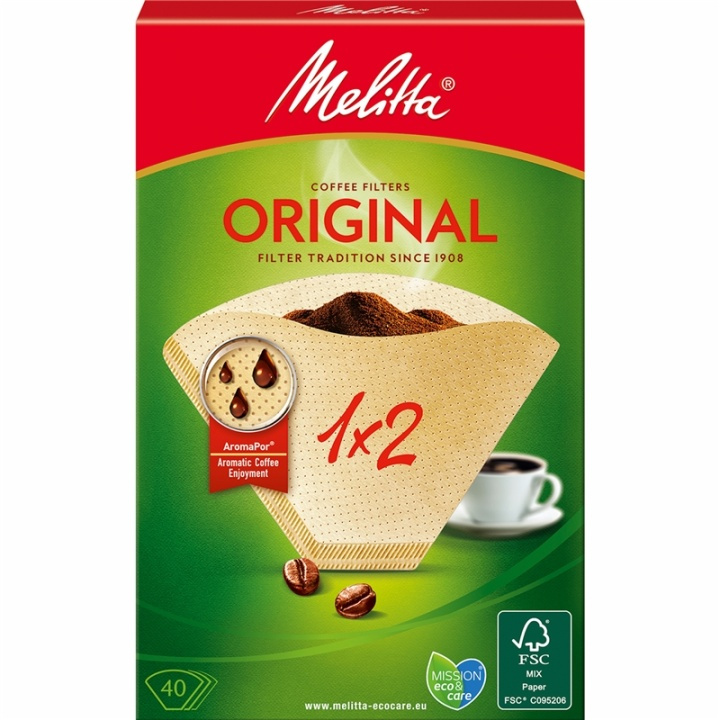 Melitta Kaffefilter 1X2 40pack (Obs 18 in de groep HUISHOUDEN & TUIN / Huishoudelijke apparaten / Koffiezetapparaten en accessoires / Filters & Accessoires bij TP E-commerce Nordic AB (A00877)