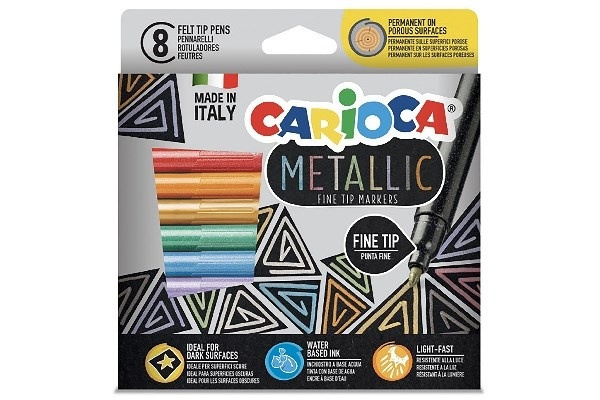 Carioca Metallic Fineliner 8st in de groep SPORT, VRIJE TIJD & HOBBY / Hobby / Schilderen & tekenen / Pennen, kleurpotloden en inkt bij TP E-commerce Nordic AB (A01197)