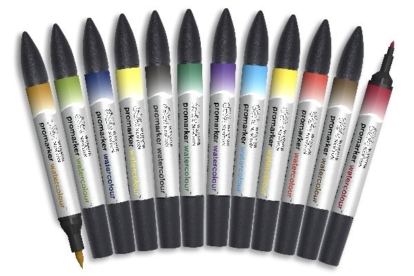 Winsor Promarker Watercolour 12st, Basic Tones in de groep SPORT, VRIJE TIJD & HOBBY / Hobby / Schilderen & tekenen / Pennen, kleurpotloden en inkt bij TP E-commerce Nordic AB (A01209)