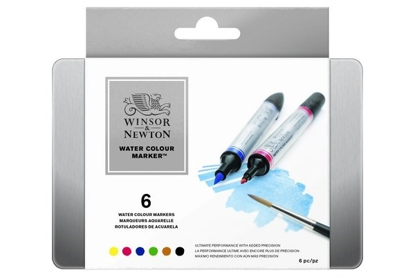 Winsor Watercolour Marker 6st in de groep SPORT, VRIJE TIJD & HOBBY / Hobby / Schilderen & tekenen / Pennen, kleurpotloden en inkt bij TP E-commerce Nordic AB (A01210)