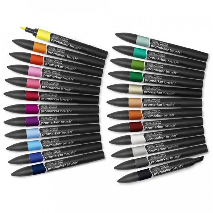 Winsor Brushmarker set 24st, Student designer in de groep SPORT, VRIJE TIJD & HOBBY / Hobby / Schilderen & tekenen / Pennen, kleurpotloden en inkt bij TP E-commerce Nordic AB (A01235)