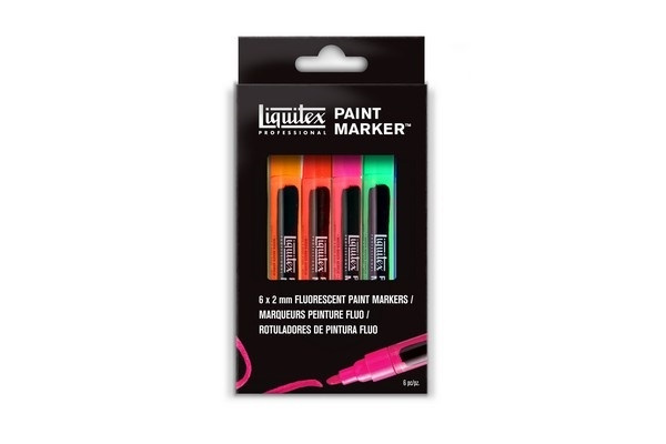 Liquitex Akrylmarkör Fin Fluorescent 6st in de groep SPORT, VRIJE TIJD & HOBBY / Hobby / Schilderen & tekenen / Pennen, kleurpotloden en inkt bij TP E-commerce Nordic AB (A01245)