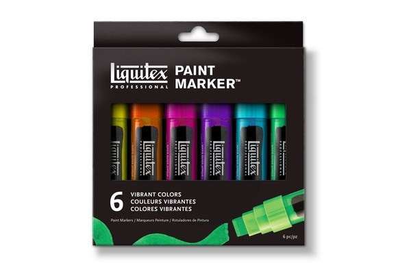 Liquitex Akrylmarkör Wide Vibrant 6st in de groep SPORT, VRIJE TIJD & HOBBY / Hobby / Schilderen & tekenen / Pennen, kleurpotloden en inkt bij TP E-commerce Nordic AB (A01246)