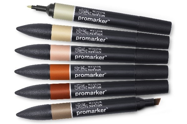 Winsor Promarker 6st, Earth tones in de groep SPORT, VRIJE TIJD & HOBBY / Hobby / Schilderen & tekenen / Pennen, kleurpotloden en inkt bij TP E-commerce Nordic AB (A01320)