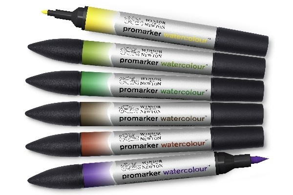 Winsor WaterColour Marker 6-pack, Foliage tones set in de groep SPORT, VRIJE TIJD & HOBBY / Hobby / Schilderen & tekenen / Pennen, kleurpotloden en inkt bij TP E-commerce Nordic AB (A01327)