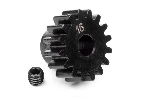 Pinion Gear 16 Tooth (1M/5Mm Shaft) in de groep SPEELGOED, KINDER- & BABYPRODUCTEN / Op afstand bestuurbaar / Reserveonderdelen & Extra accessoires / HPI / Standaard onderdelen & Tuning / Rondsels bij TP E-commerce Nordic AB (A01580)