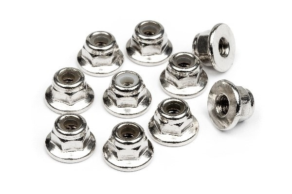 Flanged Lock Nut M3 (10Pcs) in de groep SPEELGOED, KINDER- & BABYPRODUCTEN / Op afstand bestuurbaar / Reserveonderdelen & Extra accessoires / HPI / Schroeven/Beugels / Moeren bij TP E-commerce Nordic AB (A02093)