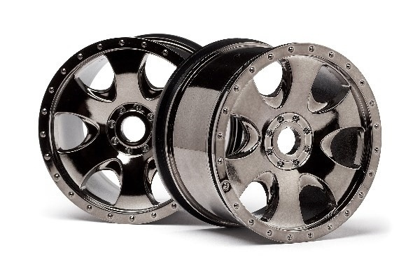 Warlock Wheel Black Chrome (83X56Mm/2Pcs) in de groep SPEELGOED, KINDER- & BABYPRODUCTEN / Op afstand bestuurbaar / Reserveonderdelen & Extra accessoires / HPI / Velgen / Offroad bij TP E-commerce Nordic AB (A02200)