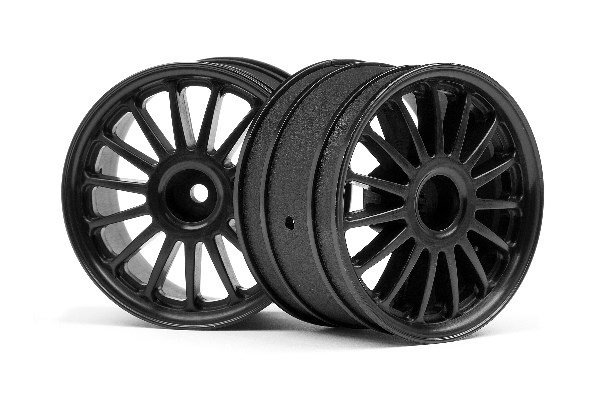 WR8 Tarmac Wheel Black (2.2inch57X35Mm/2Pcs) in de groep SPEELGOED, KINDER- & BABYPRODUCTEN / Op afstand bestuurbaar / Reserveonderdelen & Extra accessoires / HPI / Velgen / Offroad bij TP E-commerce Nordic AB (A02381)