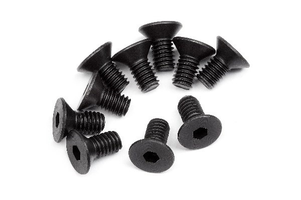 Flat Head Screw M4X8Mm (Hex Socket/10Pcs) in de groep SPEELGOED, KINDER- & BABYPRODUCTEN / Op afstand bestuurbaar / Reserveonderdelen & Extra accessoires / HPI / Schroeven/Beugels / Schroeven bij TP E-commerce Nordic AB (A02477)