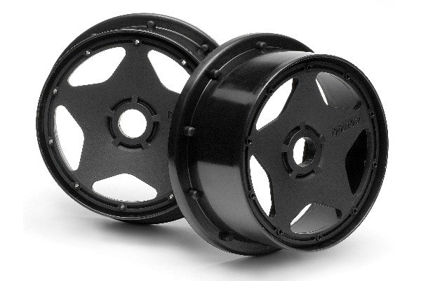 Super Star Wheel Black (120X60Mm/2Pcs) in de groep SPEELGOED, KINDER- & BABYPRODUCTEN / Op afstand bestuurbaar / Reserveonderdelen & Extra accessoires / HPI / Velgen / Offroad bij TP E-commerce Nordic AB (A03053)