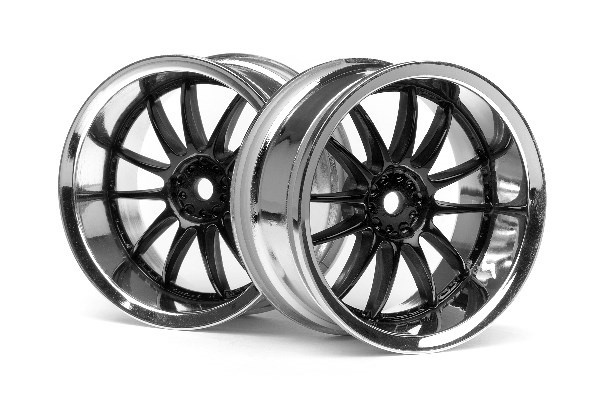 Work Xsa 02C Wheel 26Mm Chrome/Black (6Mm Offset) in de groep SPEELGOED, KINDER- & BABYPRODUCTEN / Op afstand bestuurbaar / Reserveonderdelen & Extra accessoires / HPI / Velgen / Onroad bij TP E-commerce Nordic AB (A03072)