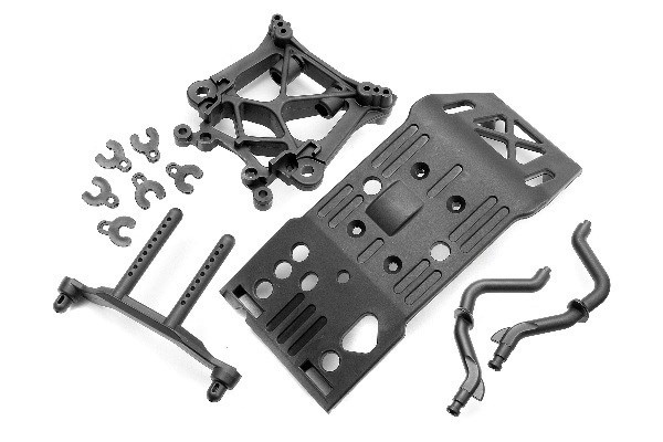 Skid Plate/Body Mount/Shock Tower Set in de groep SPEELGOED, KINDER- & BABYPRODUCTEN / Op afstand bestuurbaar / Reserveonderdelen & Extra accessoires / HPI / Reserveonderdelen & Tuning / Chassis onderdelen bij TP E-commerce Nordic AB (A03641)