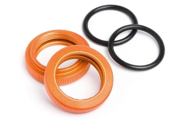 Shock Adjuster Nut 20Mm (Orange/2Pcs) in de groep SPEELGOED, KINDER- & BABYPRODUCTEN / Op afstand bestuurbaar / Reserveonderdelen & Extra accessoires / HPI / Reserveonderdelen & Tuning / Schokdempers bij TP E-commerce Nordic AB (A04142)