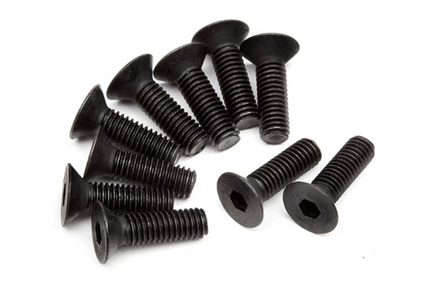 Flat Head Screw M3X10Mm(Hex Socket/10Pcs) in de groep SPEELGOED, KINDER- & BABYPRODUCTEN / Op afstand bestuurbaar / Reserveonderdelen & Extra accessoires / HPI / Schroeven/Beugels / Schroeven bij TP E-commerce Nordic AB (A04346)