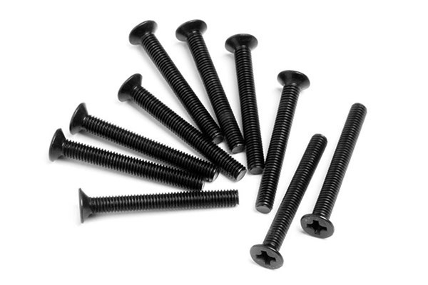 Flat Head Screw M3X26Mm (10Pcs) in de groep SPEELGOED, KINDER- & BABYPRODUCTEN / Op afstand bestuurbaar / Reserveonderdelen & Extra accessoires / HPI / Schroeven/Beugels / Schroeven bij TP E-commerce Nordic AB (A04393)