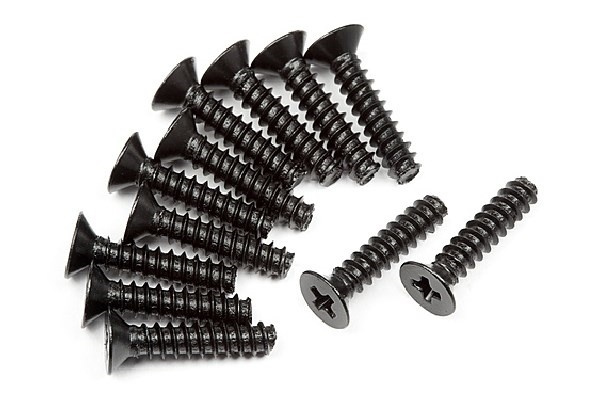 Tp. Flat Head Screw M2.6X12Mm (12Pcs) in de groep SPEELGOED, KINDER- & BABYPRODUCTEN / Op afstand bestuurbaar / Reserveonderdelen & Extra accessoires / HPI / Schroeven/Beugels / Schroeven bij TP E-commerce Nordic AB (A04416)