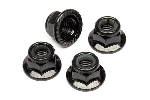 Flanged Lock Nut M5 (Black/4Pcs) in de groep SPEELGOED, KINDER- & BABYPRODUCTEN / Op afstand bestuurbaar / Reserveonderdelen & Extra accessoires / HPI / Schroeven/Beugels / Moeren bij TP E-commerce Nordic AB (A04490)