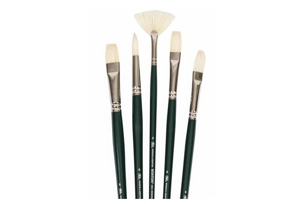 Woc Pensel av svinborst, Långt skaft 5-pack in de groep SPORT, VRIJE TIJD & HOBBY / Hobby / Schilderen & tekenen / Brushes bij TP E-commerce Nordic AB (A04633)