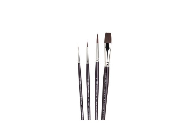 Galeria Penslar med kort handtag, 4-Pack in de groep SPORT, VRIJE TIJD & HOBBY / Hobby / Schilderen & tekenen / Brushes bij TP E-commerce Nordic AB (A04759)