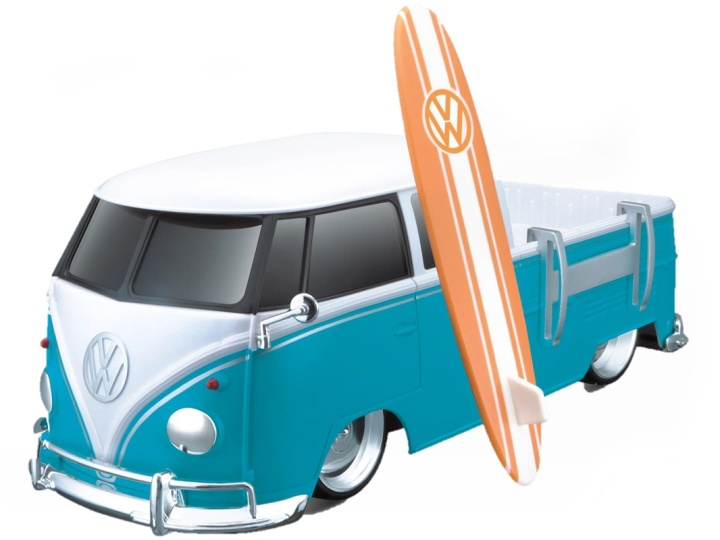 VW Pick-Up w/surf board R/C 1:16 27/74 MHz in de groep SPEELGOED, KINDER- & BABYPRODUCTEN / Op afstand bestuurbaar / Afstand bestuurbare auto\'s bij TP E-commerce Nordic AB (A05121)