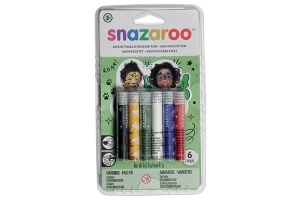 Snazaroo Ansiktsfärg stift 6st, Standard färger in de groep SPEELGOED, KINDER- & BABYPRODUCTEN / Speelgoed / Gemaskered kostuums bij TP E-commerce Nordic AB (A05308)