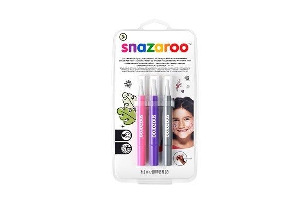 Snazaroo Ansiktsfärg penslar 3st, Rosa/Lila/Silver in de groep SPEELGOED, KINDER- & BABYPRODUCTEN / Speelgoed / Gemaskered kostuums bij TP E-commerce Nordic AB (A05312)