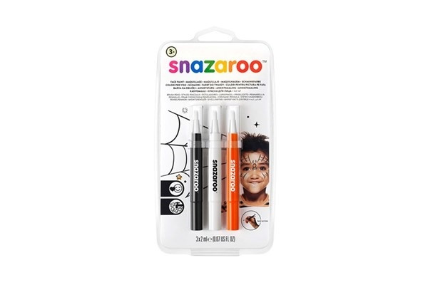 Snazaroo Ansiktsfärg penslar 3st, Svart/Vit/Orange in de groep SPEELGOED, KINDER- & BABYPRODUCTEN / Speelgoed / Gemaskered kostuums bij TP E-commerce Nordic AB (A05313)