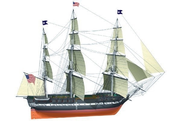 1:100 USS Constitution -Wooden hull in de groep SPORT, VRIJE TIJD & HOBBY / Hobby / Houten modellen / Schepen bij TP E-commerce Nordic AB (A05454)