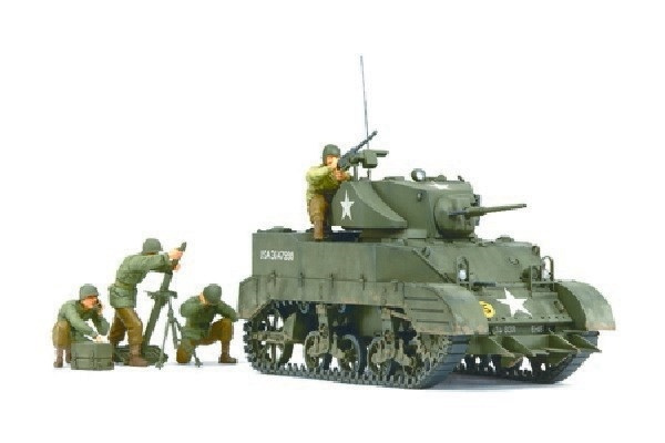 Tamiya 1/35 M5A1 w/4 figures in de groep SPORT, VRIJE TIJD & HOBBY / Hobby / Kunststof modellen / Militaire voertuigen (land) bij TP E-commerce Nordic AB (A06403)