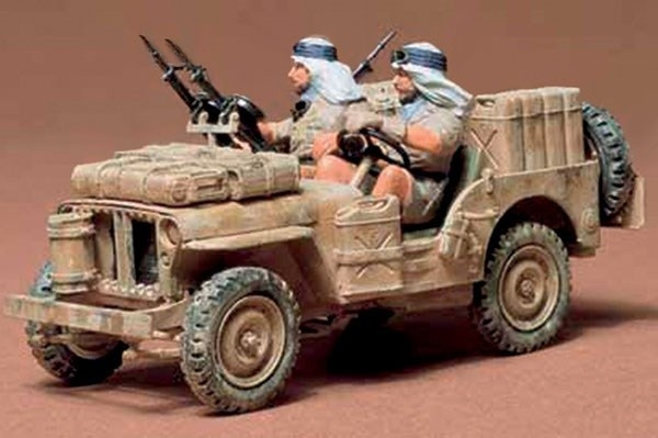 Tamiya 1/35 British SAS Jeep in de groep SPORT, VRIJE TIJD & HOBBY / Hobby / Kunststof modellen / Militaire voertuigen (land) bij TP E-commerce Nordic AB (A06518)