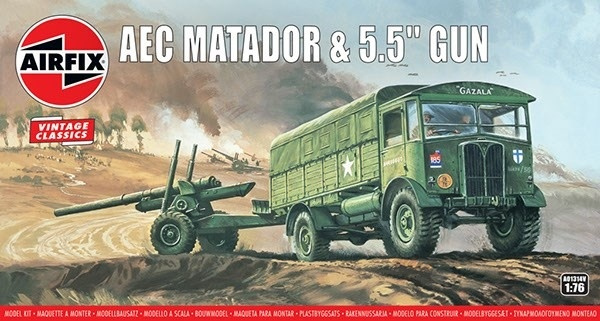 Airfix AEC Matador & 5.5inch Gun in de groep SPORT, VRIJE TIJD & HOBBY / Hobby / Kunststof modellen / Militaire voertuigen (land) bij TP E-commerce Nordic AB (A06804)