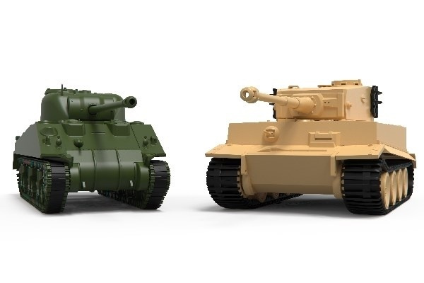 Airfix Classic Conflict Tiger 1 vs Sherman Firefly in de groep SPORT, VRIJE TIJD & HOBBY / Hobby / Kunststof modellen / Startpakketten/Cadeausets bij TP E-commerce Nordic AB (A06945)