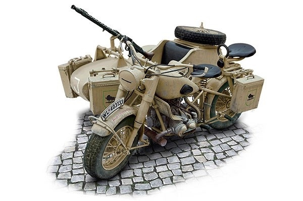 Italeri 1:9 BMW R75 German Milit. Motor. w/Sidecar in de groep SPORT, VRIJE TIJD & HOBBY / Hobby / Kunststof modellen / Motorfietsen bij TP E-commerce Nordic AB (A07146)