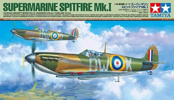 Tamiya 1:48 Supermarine Spitfire Mk.I in de groep SPORT, VRIJE TIJD & HOBBY / Hobby / Kunststof modellen / Vliegtuigen/helikopters bij TP E-commerce Nordic AB (A07370)