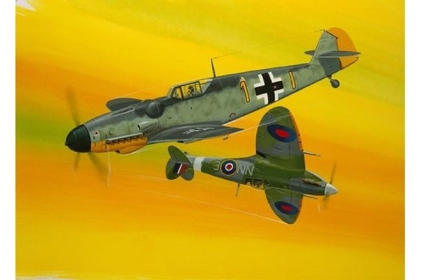 Revell 1:72 Combat Set Bf109G-10 & Spitfire Mk.V in de groep SPORT, VRIJE TIJD & HOBBY / Hobby / Kunststof modellen / Vliegtuigen/helikopters bij TP E-commerce Nordic AB (A07590)