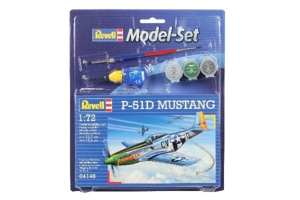 Revell Model Set P-51D Mustang in de groep SPORT, VRIJE TIJD & HOBBY / Hobby / Kunststof modellen / Startpakketten/Cadeausets bij TP E-commerce Nordic AB (A08096)