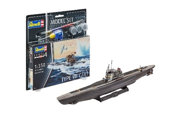 Revell Model Set German Submarine Type in de groep SPORT, VRIJE TIJD & HOBBY / Hobby / Kunststof modellen / Startpakketten/Cadeausets bij TP E-commerce Nordic AB (A08130)
